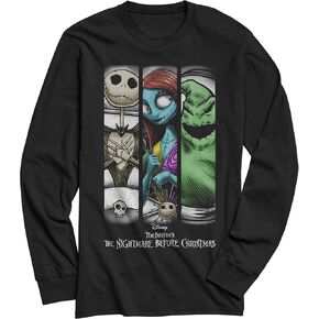 Disney Nightmare Before Christmas Jack Sally Oogie Boogie Grid Long Sleeve T-Shirt