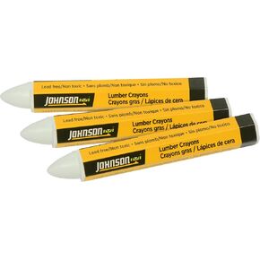 Johnson Level 40-0649 White Lumber Crayons - 3/Pack