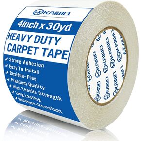 Heavy Duty Carpet Tape Double Sided (4 inx30yd), Rug Tape for Area Rugs on Carpet, Perfect Rug Gripper for Holding Area Rugs, Hardwood Floors, Outdoor Rugs, Stair Treads, White.