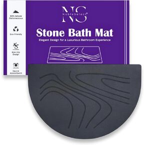 Diatomaceous Earth Bath Mat Stone Bath Mat Non-Slip 23.6×15.4" Super Absorbent Quick Drying Stone Bath Mats for Bathroom Large Natural Diatomite Stone Shower Mat Easy to Clean