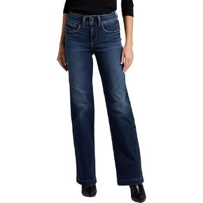 Silver Jeans Co. Womens Avery High Rise Curvy Fit Trouser Jeans
