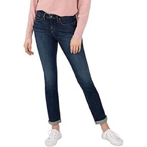 شركة Silver Jeans Co. بنطال جينز Beau متوسط ​​الارتفاع للنساء ذو ​​قصة ضيقة -Legacy