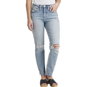 شركة Silver Jeans Co. بنطال جينز Beau متوسط ​​الارتفاع للنساء ذو ​​قصة ضيقة -Legacy in Kuwait