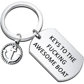 SEIRAA Boat Keychain Boat Lover Gifts Boat Owner Keychain Yacht Keyring Yachting Gift Keys To The Awesome Boat