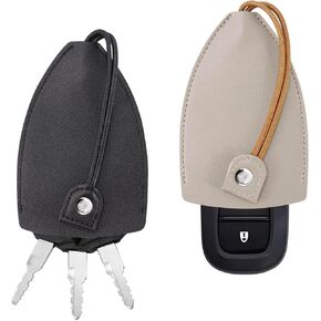 2Pcs PU Leather Key Fob Case Car Key Case Holder Creative Pull-Out Key Case Cover Key Organizer Bag Car Keychain Bag Key Ring