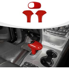 Gear Shift Knob Cover Trim Compatible with Jeep Grand Cherokee Accessories 2017-2020, Carbon Fiber