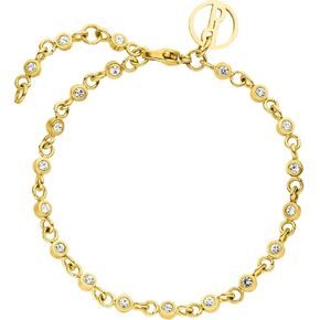 Purelei® Polite Bracelet (18K gold plated) – Elegant women's bracelet with gemstones – stainless steel jewelry – Adjustable length 6.3-7.48 inches – Fashion jewelry for your individual look