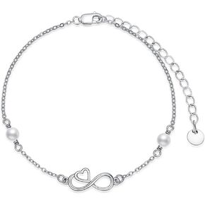 Seiyang 925 Sterling Silver Bracelet for Women Capsule Pill Birthstone Bracelet/Claddagh/Pearl Ankle Bracelet Jewelry Gifts for Women