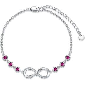 AOBOCO Daughter Bracelet 925 Sterling Silver Infinity Daughter Link Bracelet with 12 Birthstones Daughter Birthday Gift from Mom in Kuwait