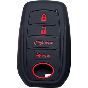 Key Fob Cover for Toyota Corolla: 4 Buttons Key Fob Case Fit for Toyota Corolla Cross Hybrid Highlander Hybrid Crown Grand Highlander Prius Prime 2022-2024丨Remote Protector HYQ14FBC丨 (Black)