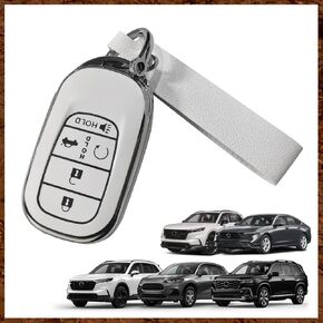 Muslogy for CRV Civic HR-V 2023 2024 Key Fob Cover TPU Key Fob Case Protector Compatible with Honda Smart Key Shell (5 Button/Black)