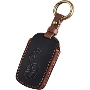for Lexus Key Fob Cover, Leather Key Case Keychain fit for Lexus GX460 RX350 IS250 LX570 ES350 IS350 GS430 GS300 GS450h Smart Remote Control Key Protector (Black) in Kuwait