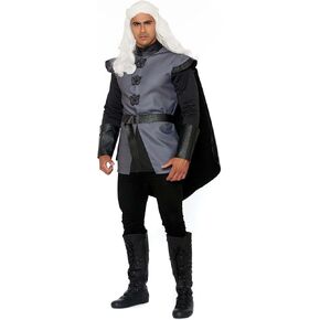 Dreamgirl Men's Dragon King Costume - Shirt with Faux Leather and Cape