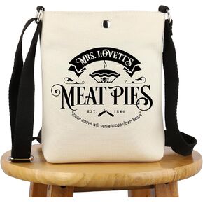 G2TUP Stephen Sweeney Todd Inspired Gift Mrs. Lovett's Meat Pies Crossbody Bag Sweeney Todd FanTravel Bag Johnny Fan Gift
