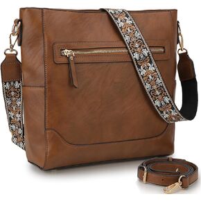 VX VONXURY Crossbody Bag for Women, Trendy Vegan Leather Shoulder Bag, Designer Bucket Bag with 2PCS Adjustable Straps in Kuwait