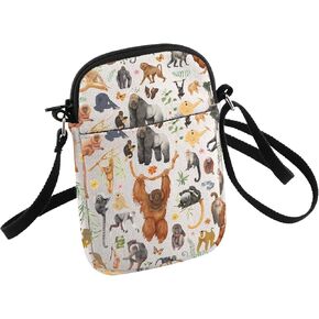 Primates Crossbody Bag Monkeys Lover Gift African Monkeys Gift Gorillas Small Belt Bag