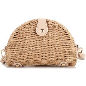 LA TERRE Straw Crossbody Bags for Women Summer Handmade Woven Wicker Purse Beach bag