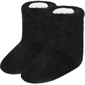 Fluffy Bootie Slipper Socks for Women Fuzzy Sock Slippers Indoor Booties with Non Slip Grippers House Shoes