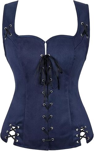 Pirate Renaissance Costumes for Women Steampunk Pirate Vest Viking Costume Bodice in Saudi Arabia