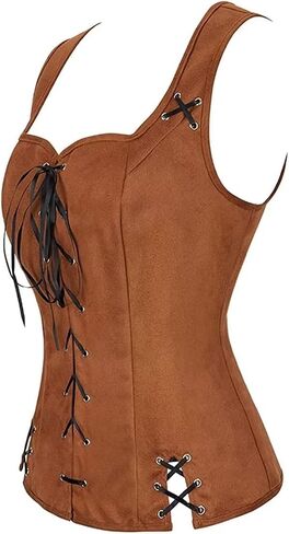 Pirate Renaissance Costumes for Women Steampunk Pirate Vest Viking Costume Bodice in Saudi Arabia