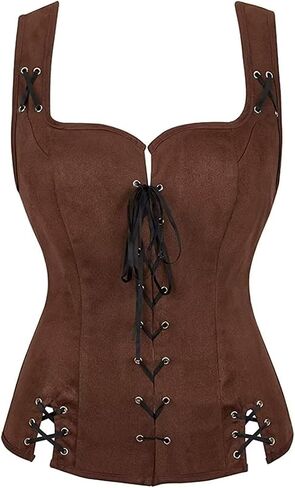 Pirate Renaissance Costumes for Women Steampunk Pirate Vest Viking Costume Bodice in Saudi Arabia