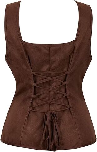 Pirate Renaissance Costumes for Women Steampunk Pirate Vest Viking Costume Bodice in Saudi Arabia