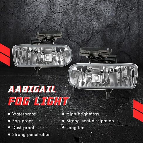 A ABIGAIL Driving Fog Lights Lamps Replacement for 1999-2002 GMC Sierra & 2000-2006 GMC Yukon Pickup Truck SUV With 880 12V 27W Halogen Bulbs 10385054, 10385055, GM2592110, GM2593110 (Clear Lens) in Saudi Arabia