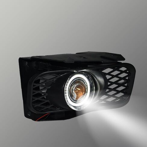 مصابيح الضباب متوافقة مع Ford [1999-2004 F-150] [1999 2000 2001 2002 Expedition] مصابيح الضباب مع جهاز عرض هالة LED (عدسة شفافة) in Kuwait