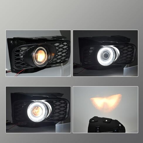 مصابيح الضباب متوافقة مع Ford [1999-2004 F-150] [1999 2000 2001 2002 Expedition] مصابيح الضباب مع جهاز عرض هالة LED (عدسة شفافة) in Kuwait