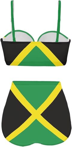 Women's Swimsuit Size S-2XL,Girls Summer 2 Pieces Crop Tops+High Waisted Briefs Bikini Sets in Kuwait
