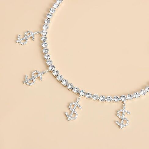 Crystal Heart Tennis Thigh Chain Rhinestone Tennis Chain Thigh Ring Glitter Diamond Heart Leg Chain Black Stretch Thigh Garter Belt Beach Bikini Body Chain Jewelry for Women in Kuwait