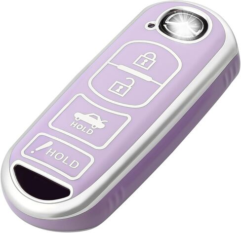 OFFCURVE Key Fob Cover for Mazda, Car Key Fob Case Soft TPU Full Protector Mazda 2 3 5 6 8 CX3 CX4 CX5 CX7 CX9 Atenza Axela MX5 Speed3 Miata Car Accessories Smart Keyless Car Key Holder, Purple in Saudi Arabia
