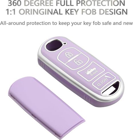 OFFCURVE Key Fob Cover for Mazda, Car Key Fob Case Soft TPU Full Protector Mazda 2 3 5 6 8 CX3 CX4 CX5 CX7 CX9 Atenza Axela MX5 Speed3 Miata Car Accessories Smart Keyless Car Key Holder, Purple in Saudi Arabia