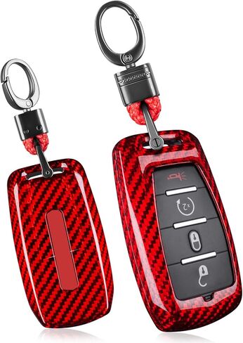 Real Glass Fiber Key Fob Protector Compatible with Ram Key fob Cover fits for Ram1500 2500 3500 TRX Limited Rebel Bighorn Lonestar Laramie Key Fob Case,Red in Kuwait