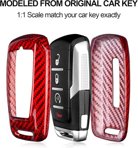 Real Glass Fiber Key Fob Protector Compatible with Ram Key fob Cover fits for Ram1500 2500 3500 TRX Limited Rebel Bighorn Lonestar Laramie Key Fob Case,Red in Kuwait