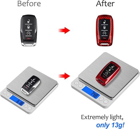 Real Glass Fiber Key Fob Protector Compatible with Ram Key fob Cover fits for Ram1500 2500 3500 TRX Limited Rebel Bighorn Lonestar Laramie Key Fob Case,Red in Kuwait