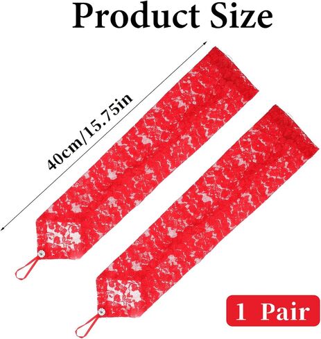 Long Lace Gloves Red Fingerless Lace Gloves for Women Bridal Gloves for Wedding Ladies Lace Fingerless Gloves Long 1920s Costumes Opera Party Masquerade, Elbow Length 15.7inch in Saudi Arabia