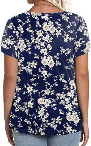 VISLILY Plus-Size-Tops for Women Casual Petal Sleeve T Shirts Summer V Neck Loose Comfy Tee in Saudi Arabia