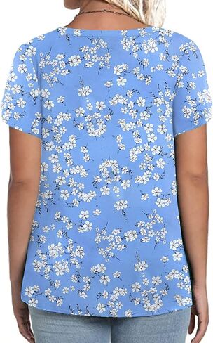 VISLILY Plus-Size-Tops for Women Casual Petal Sleeve T Shirts Summer V Neck Loose Comfy Tee in Saudi Arabia