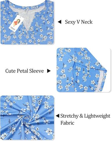 VISLILY Plus-Size-Tops for Women Casual Petal Sleeve T Shirts Summer V Neck Loose Comfy Tee in Saudi Arabia