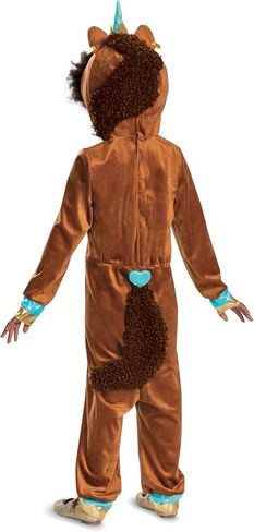 Disguise Girls Afro Unicorn Costume, Deluxe Official Kids Halloween Costume Dress and Headband With Ears and Horn in Saudi Arabia