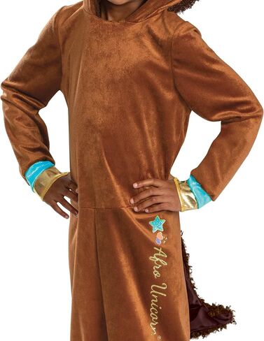 Disguise Girls Afro Unicorn Costume, Deluxe Official Kids Halloween Costume Dress and Headband With Ears and Horn in Saudi Arabia