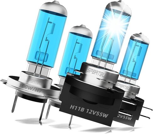 headlights Bulbs Compatible With Hyundai Santa Fe 2010-2016, H7 H11B High Low Beam High Performance Halogen Headlight Bulb Kits, 6000K White Light, Pack of 4 in Kuwait