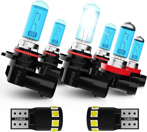 headlights Bulbs Compatible With Hyundai Santa Fe 2010-2016, H7 H11B High Low Beam High Performance Halogen Headlight Bulb Kits, 6000K White Light, Pack of 4 in Kuwait