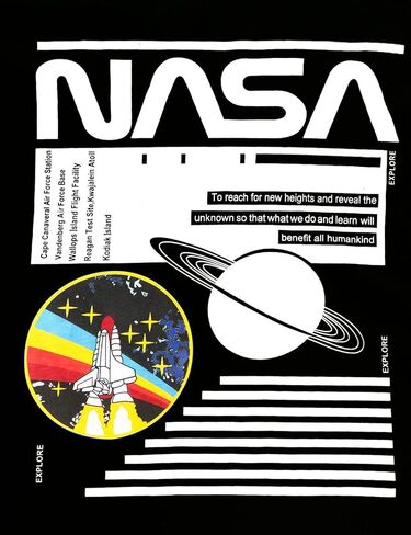 Ezcosplay Crew Neck Long Sleeve NASA T-Shirt Letter Printed Shirt Graphic Tee Tops for Women in Kuwait