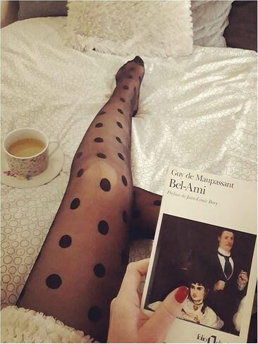 WDIRARA Women's Polka Dots Sheer Tights High Waist Mesh Pantyhose Tight High Stockings in Saudi Arabia