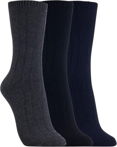 Clarks Women's Wide Rib Crew Socks 3 Pair, Women's 4-10 Shoe in Saudi Arabia