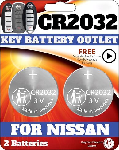 Key Fob Battery for Nissan Infiniti (2 Pack) CR2032 for Nissan Key Battery – Fits Altima, Rogue, Sentra, Maxima, Frontier, Pathfinder, and More (KR55WK49622, CWTWB1U840) – Check Fitment Guide in Kuwait