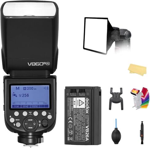 Godox V860II-N V860IIN Camera Flash Speedlite i-TTL HSS 2.4G Li-ion Battery Compatible for Nikon DSLR Cameras + HuiHuang USB LED in Saudi Arabia