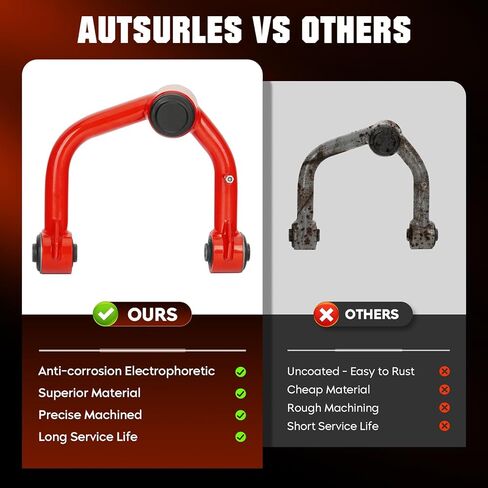 مجموعة رفع التسوية الخلفية الأمامية 3 بوصة مع أذرع التحكم العلوية الأمامية ومجموعة التسوية المناسبة لسيارة Toyota Tundra 2000-2006، طقم رفع التعليق مع فواصل وكتل كروية in Kuwait